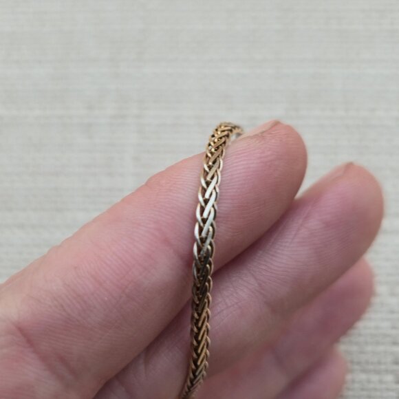 7.5 Inch Sterling Silver Unique Slightly Rustic Chain Bracelet A5449 - Picture 3 of 6